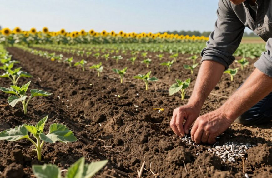 Słonecznik kiedy siać: temperatura gleby, rozstawa i jak uniknąć przerzedzeń